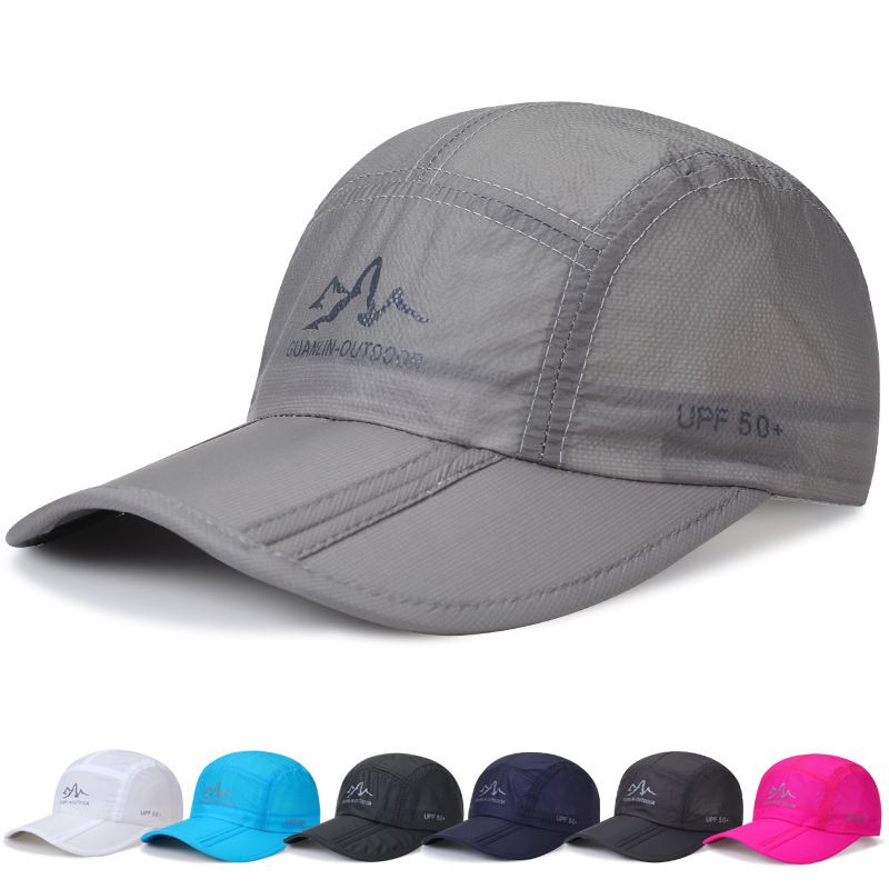 UPF50+ Foldable Quick Dry Baseball Cap Lightweight Windproof Sun Visor Hat Breathable Water Resistant Outdoor Running Cycling Fishing Travel Summer Anti-UV Duckbill Cap Unisex Adjustable Multiple Solid Color Options One Size Fits All
