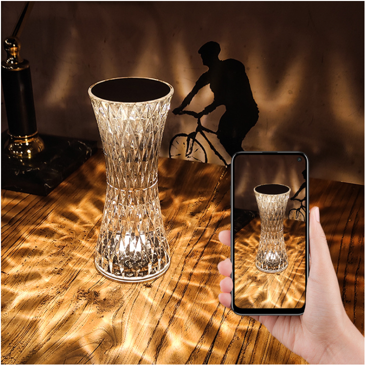 3/16 Colors Crystal Table Lamp Touch Remote Diamond Lamps Room Decor Atmosphere Bedside Night Light Desktop Projector Lights