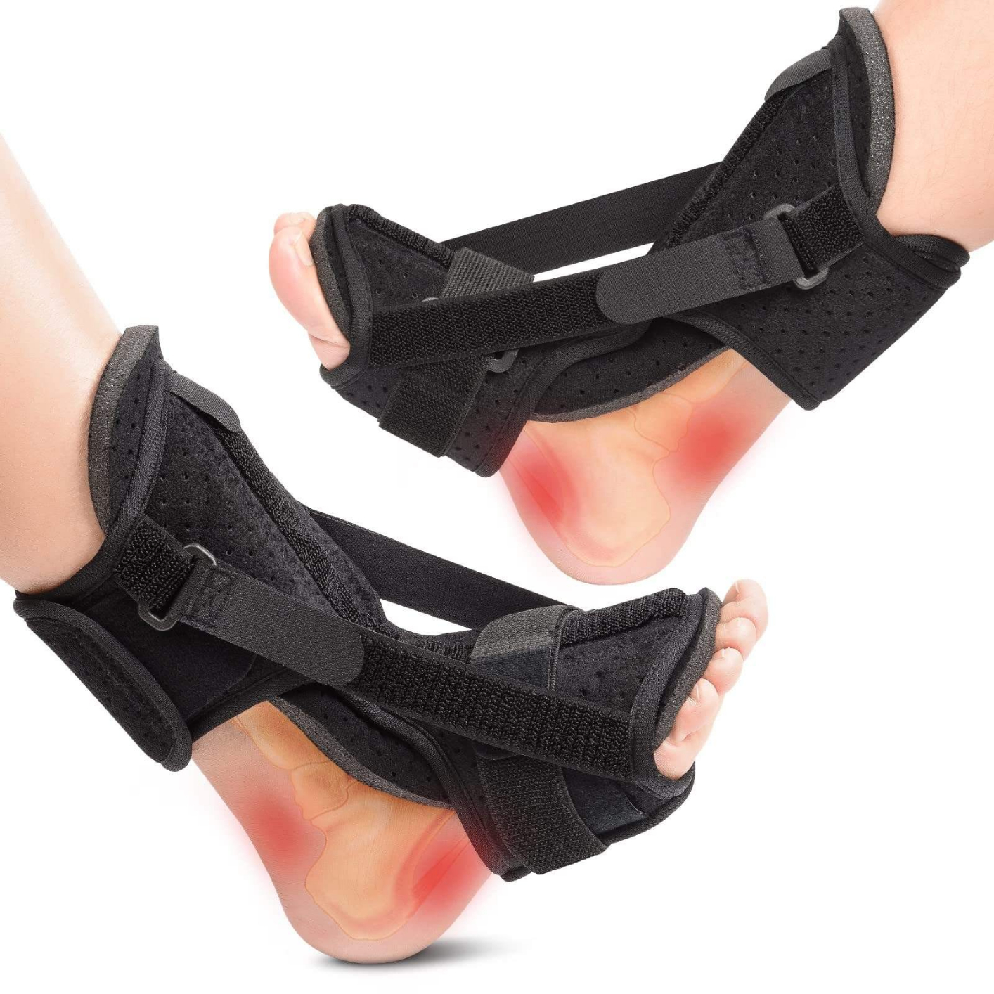 2Pcs Foot Orthotic Brace,Improved Dorsal Night Splint for Effective Relief from Plantar Fasciitis, Achilles Tendonitis