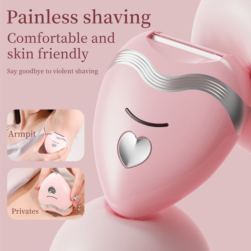 Heart Shaped Smart Induction Electric Hair Remover Portable Wet Dry Dual Use Body Shaver Private Grooming Trimmer for Men Women Adult Daily Use