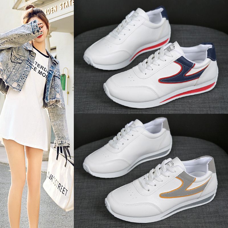 Spring and autumn fashion simple little white shoes women 2024 low help soft sole light casual lady Gump shoes 7184