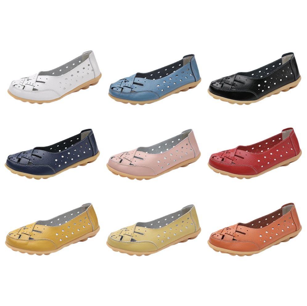 Loafer Shoe Woman Large Bird's Nest Summer Women's Shoes Hollow Out Loafers Cow Tendon Sole Bean Shoes for Women Mother's Shoes