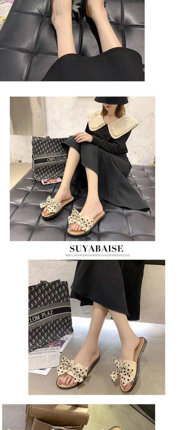 All-match non-slip one-word sandals and slippers
