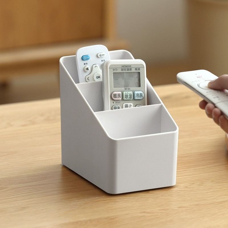 3-Grid Simple Trapezoidal Pen Holder Remote Control Storage Box Desktop Office Supplies Clutter Organizer Makeup Brush Storage Bucket​
​
