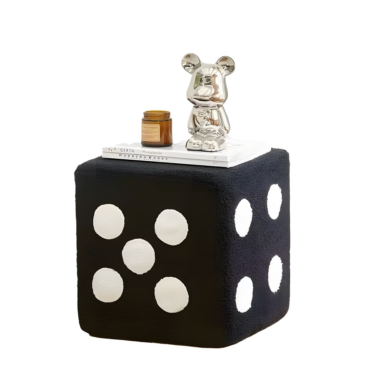 Household doorway shoe changing stool dice small stool creative sitting pier lamb's wool living room doorway footstool sieve small short stools