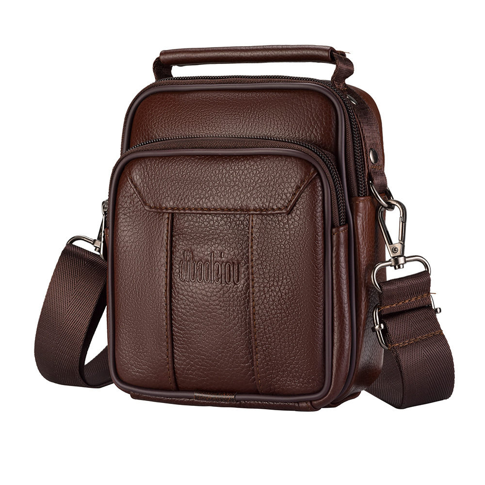 1148 Genuine Leather Men's Shoulder Bag Fashion Leisure Messenger Bag Wearing Leather Belt Leather Waist Bag