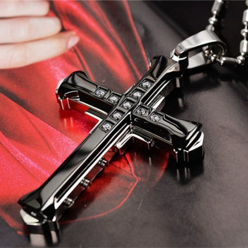 Diamond Cross Necklace free shipping Holiday gifts CRRSHOP Christmas Easter Jewelry pendant chain