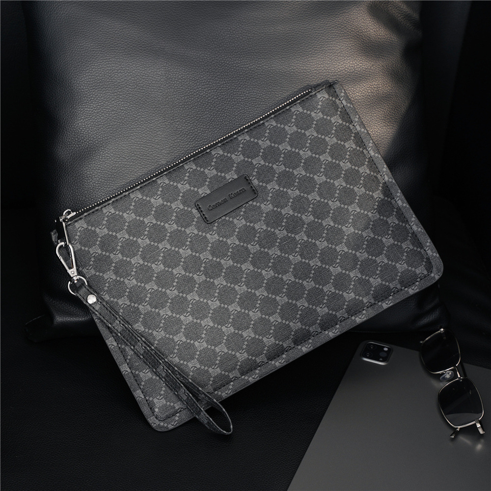 New simple plaid trendy men's clutch fashion men's wrist bag ipad handbag  mobile phone bag casual men's bag