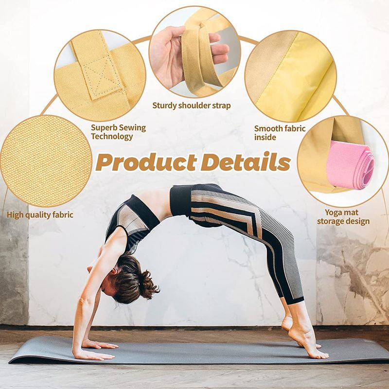 Yoga Mat Carry Bag Multifunctional Yoga Pilates Mat Case Bag Large Capacity Washable Lightweight Foldable For Tourism Fitness