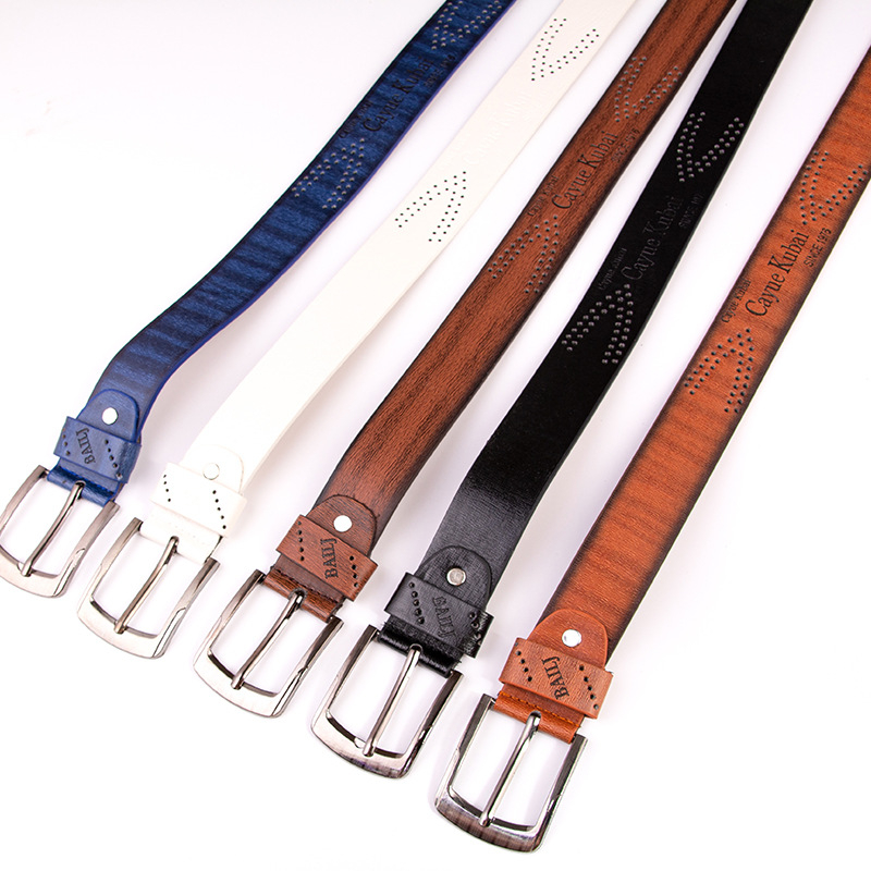 04010 Men's Retro Cowhide Leather Belt Men's Simple Casual Belt Men's Genuine Leather Belt