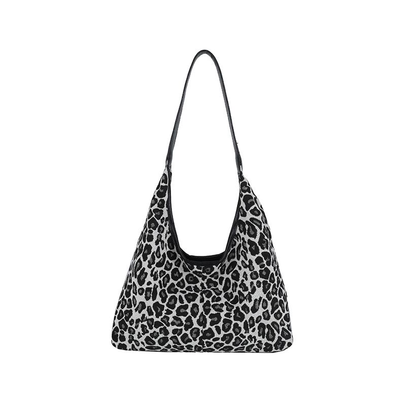 Miss DG 2025 new large capacity tote bag leopard print shoulder bag girls fashion versatile handbag
