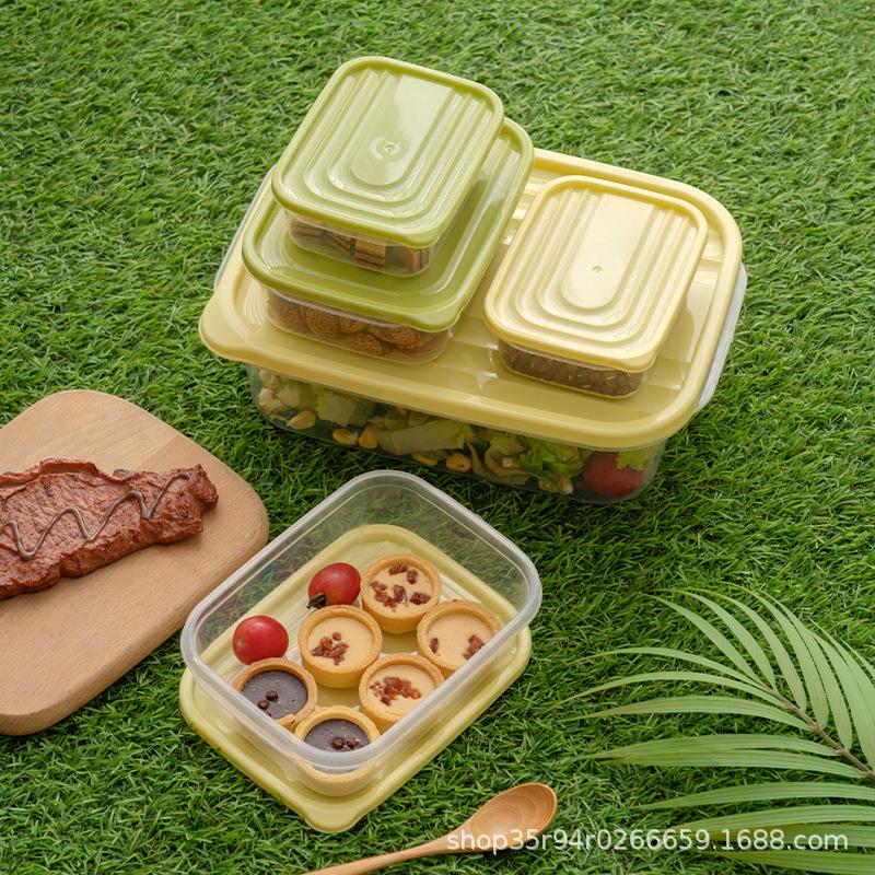Total Solution 4-Pcs Plastic Food Storage Containers Set, 3-Cup Rectangle Meal Prep Container, Non-Toxic, BPA-Free Lids with 4 Locking Tabs, Microwave, Dishwasher, and Freezer Safe