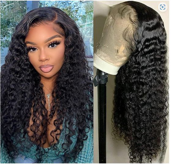 Ohemaa Strands Premium 100% Unprocessed Human Hair Front Lace Wig- 13*4 Curly Wig Black