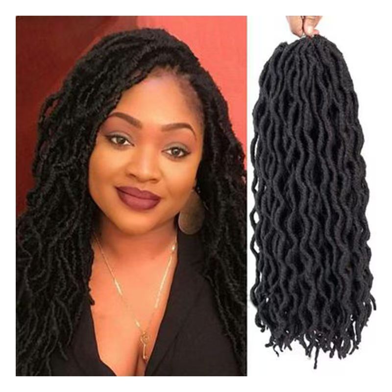 Wig goddess faux locs crochet hair gypsy wavy braids dreadlocks