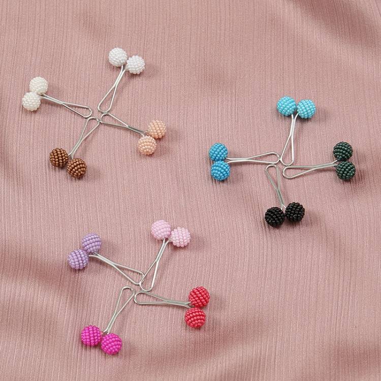 Muslim Eid al Adha female Headscarf fashion Headscarf buckle Scarf neck clip CRRSHOP women New product Multicolor Yangmei Ball Square scarf Decorative buckle pearl Brooch Gauze scarf Clip neckU-clamp pink blue black white rose red clothing accessories 