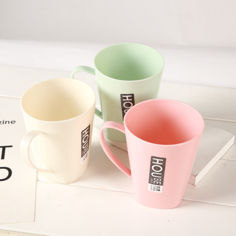 1019 Bathroom Plastic Mouthwash Cup Coffee Tea Water Mug Home Travel Solid Color Toothbrush Holder Cup Drinkware Tools