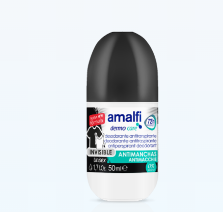 Amalfi Anti-white marks deodorant roll-on unisex 72hrs - 50ml