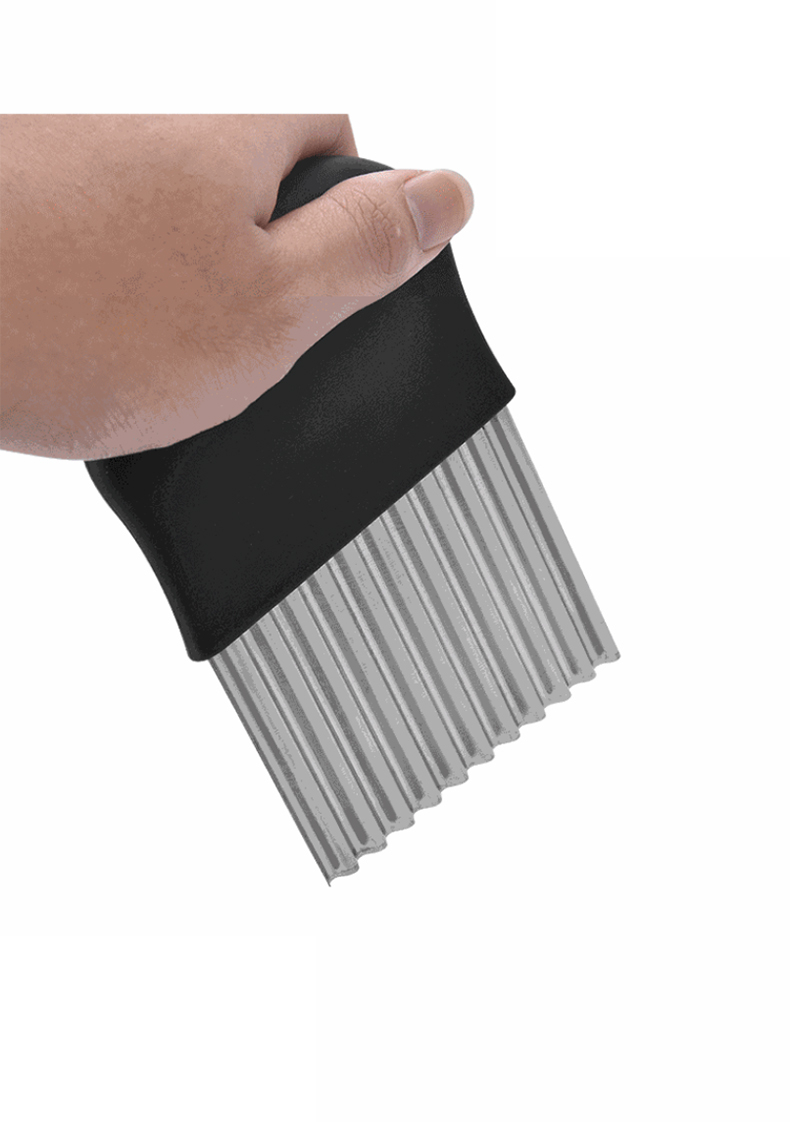 Potato Crinkle Cutter, Stainless Steel Crinkle Cutting Tool, Potato Fry Cutter, Kitchen Vegetable Wavy Blade Cutter, Vegetable Strips Salad Fruit Chopping Knife