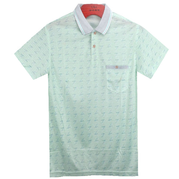 A1 Fashion Men's fashion casual cotton sports short-sleeved T-shirt polo shirt - white