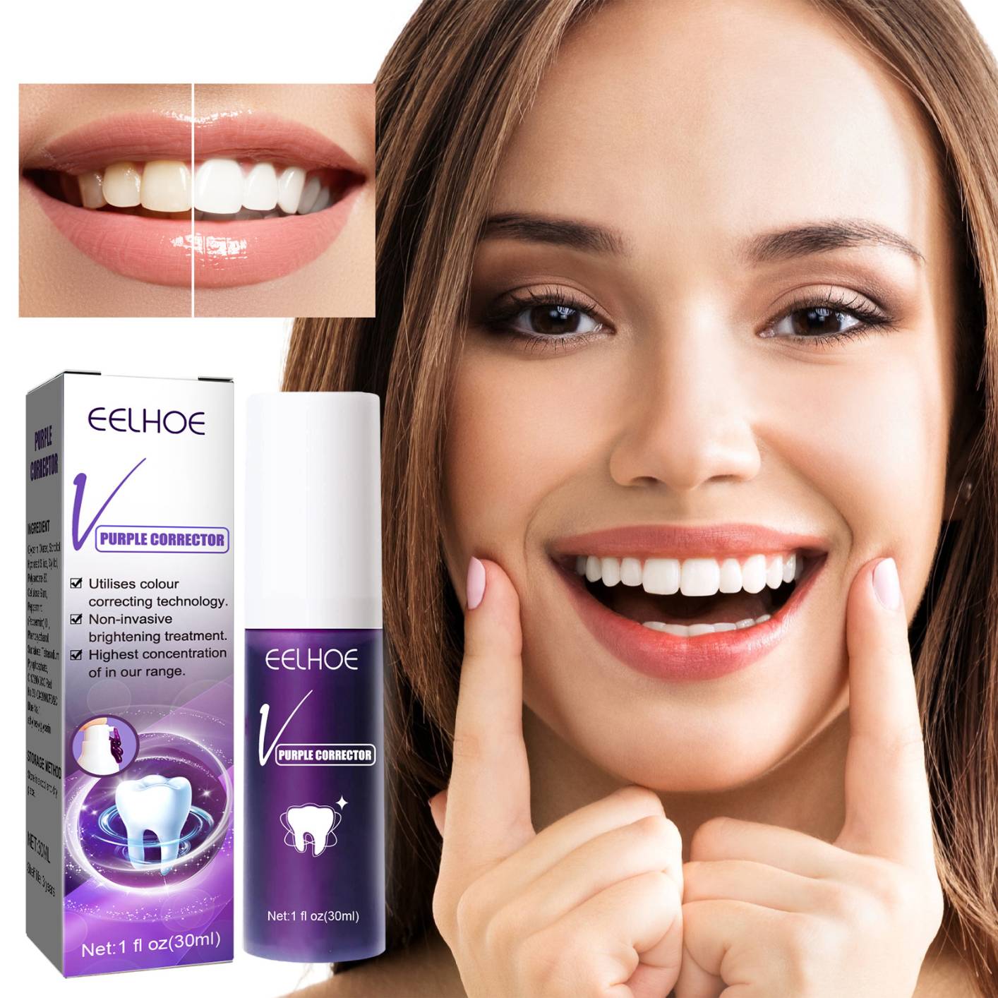 Tooth Whitening Toothpaste Stain Removal Reduce Yellowing Teeth Color Corrector Cleansing Toothpaste Fresh Oral Care