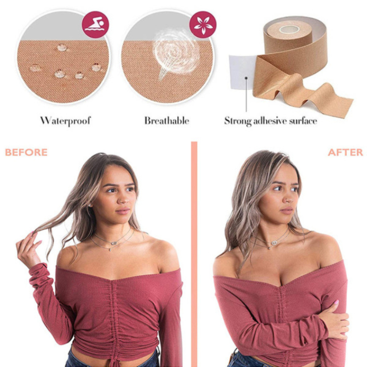 5CM*5M Pads Sexy Push Up Bra Women Adhesive Invisible Breast Lift Up Bra Tape Silicone Sticky Bra Boob Tape Strapless Bralette Stickers 