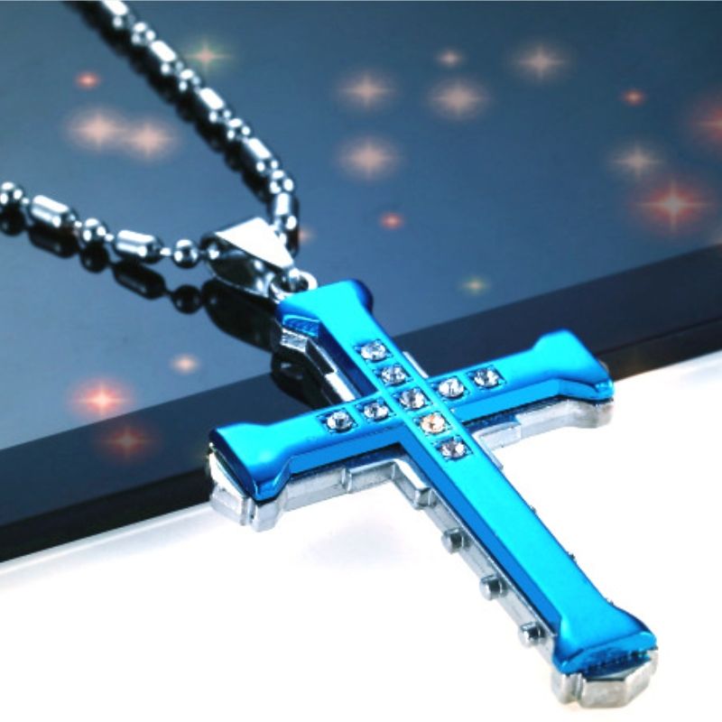 Diamond Cross Necklace free shipping Holiday gifts CRRSHOP Christmas Easter Jewelry pendant chain