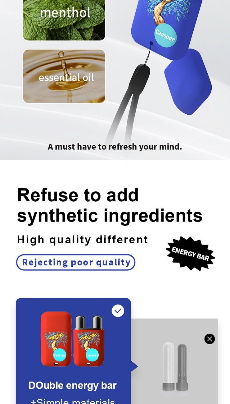CAUSONE Thunder Blade Dual-hole Nasal Inhaler, Portable Cooling Aroma Stick, Refreshing Nasal Essential Oil Stick, Comfort Scented Inhaler for Travel, Driving and Daily Use
