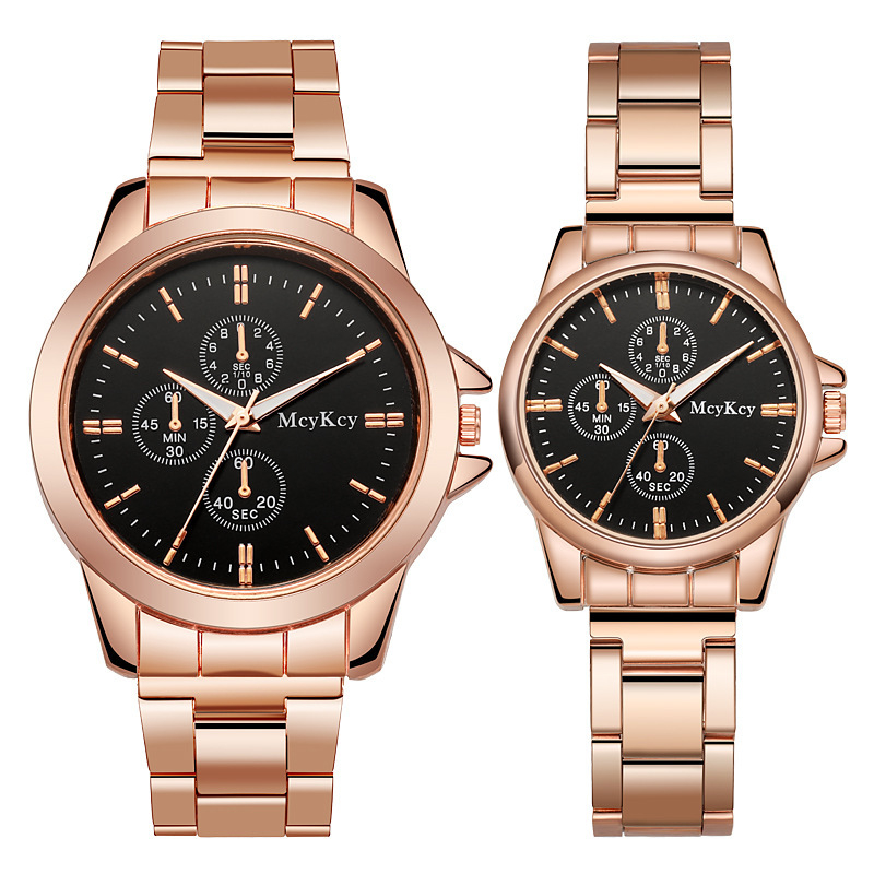 28032# Men's Fashion Business Stainless Steel Analog Quartz Wrist Watch for Unisex Couple