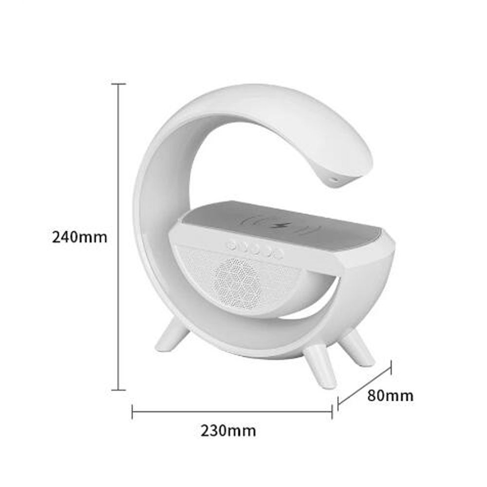 A106 LED Ambient Lighting Night Light for Bedroom Rechargeable Bluetooth Speakers Table Lamp for Living Room Decor Battery Operated Dorm Bedside Lamps with 10W Wireless Charging Child Gift
