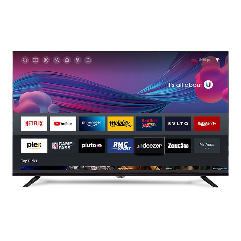 Foreign trade 65-inch QLED TV home 75-inch 4K quantum dot LCD TV smart explosion-proof wired full screen