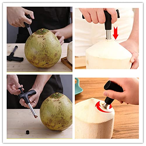 Coconut Opening Tool,Stainless Steel Punch Tap Knife Opener for Fresh Coconut Water,Easy & Convenient Straw Hole Maker