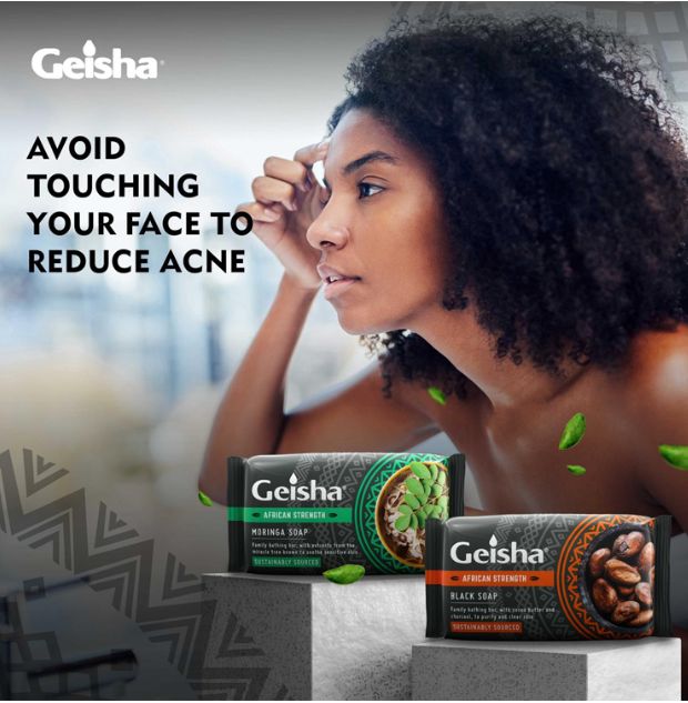 Geisha African Strength Traditional Black Soap+ Activated Charcoal 180G