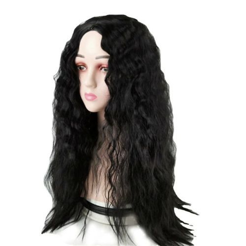 Women's Wig Long Curly Small Curly Hair - Black