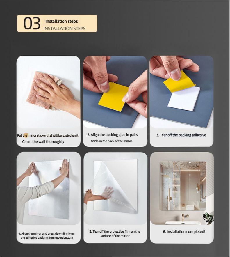 Acrylic mirror high-definition self-adhesive dressing mirror fitting mirror non-deformation full-body soft mirror home bedroom
