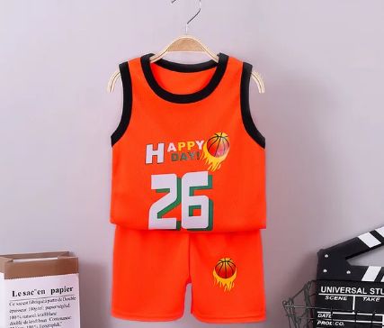 Children's short sleeve clothing set outfits- comfortable summer casual fashion sports style for little kid