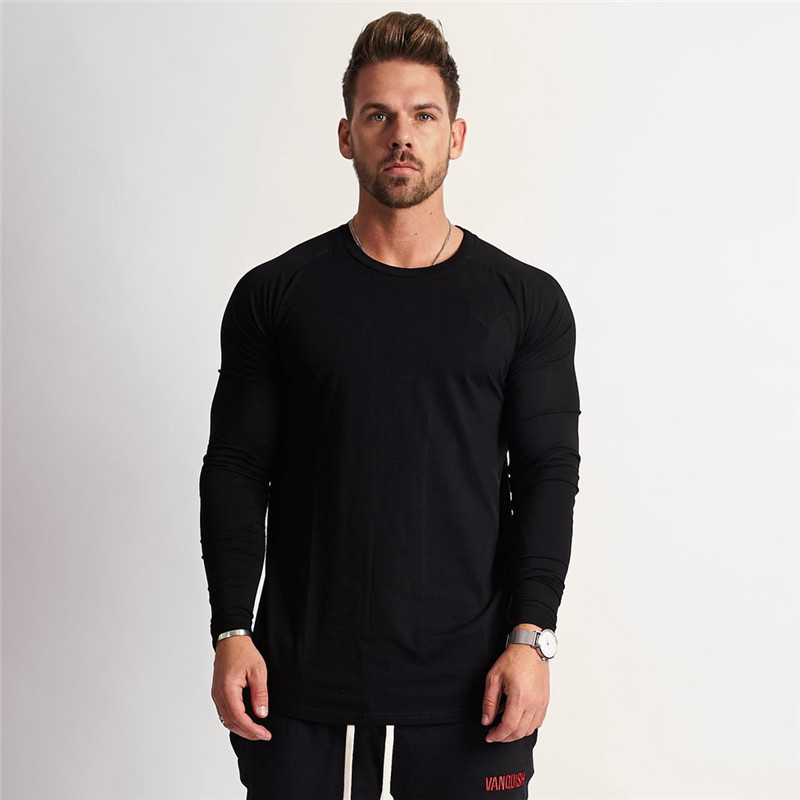 CX15 Gym Clothing Long Sleeve Slim Fit Fitness Sport T Shirt for Men