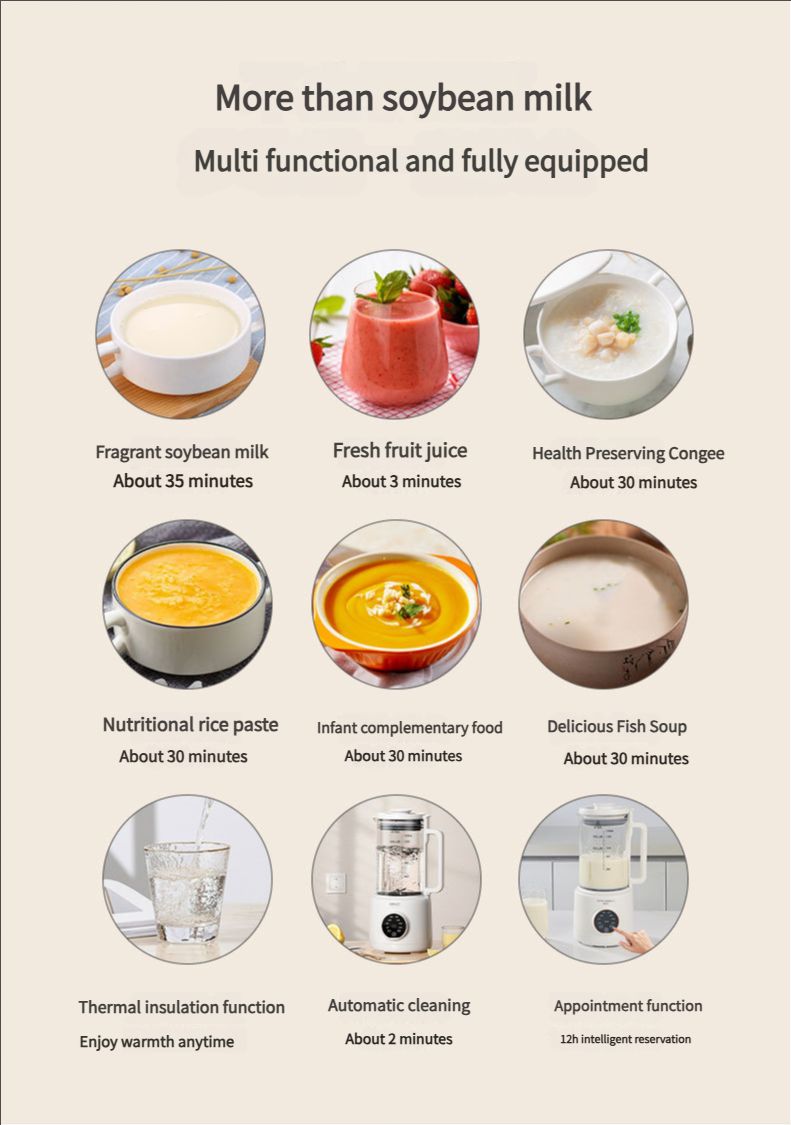 Wall breaking machine soy milk machine household fully automatic juicer filter-free multifunctional wall breaking machine