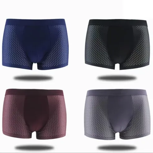 4pcs Men's underwear Men's boxers Modal ice mesh solid color