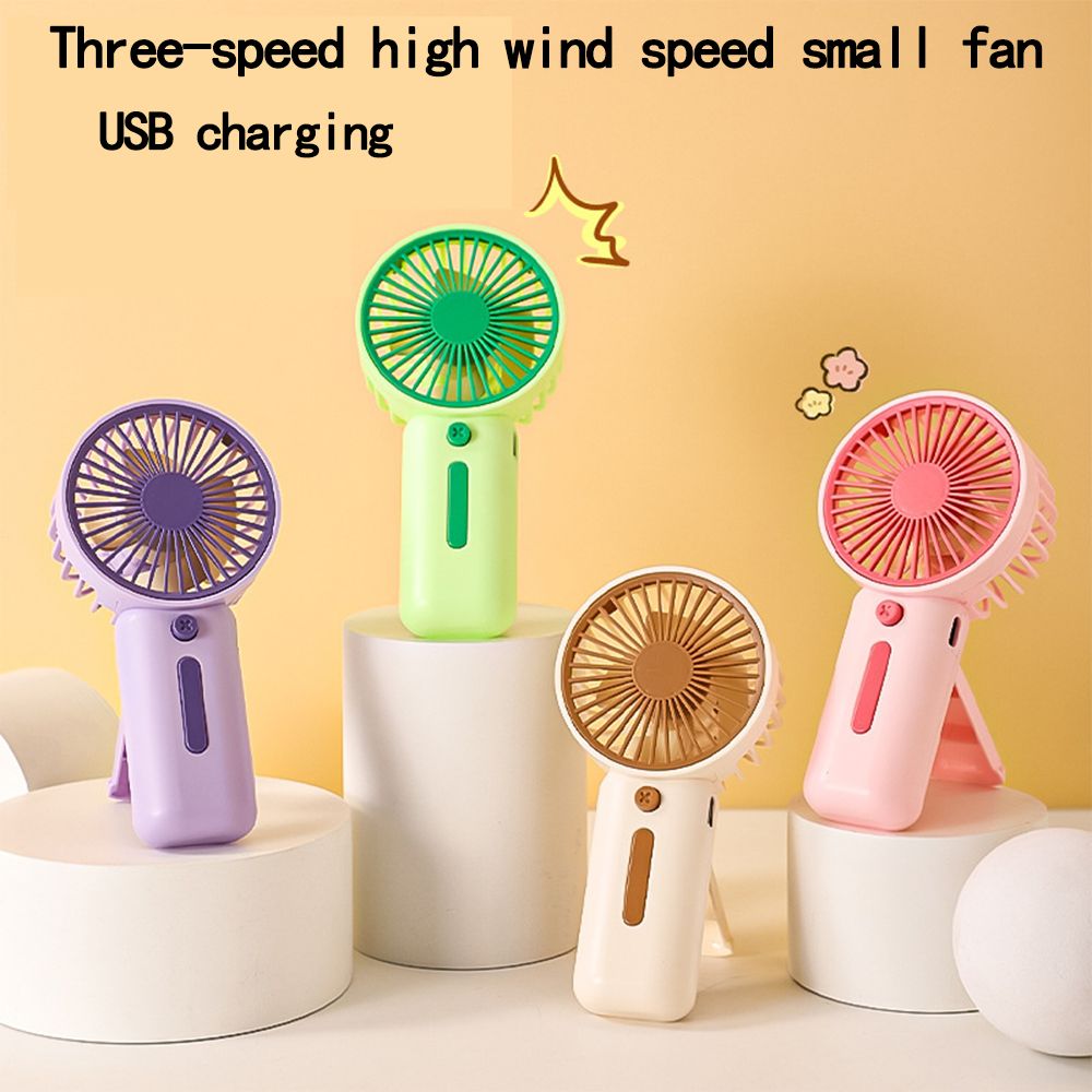 Mini Handheld Fan, 3-Speed ​​Portable Personal Fan, USB Rechargeable, with Stand