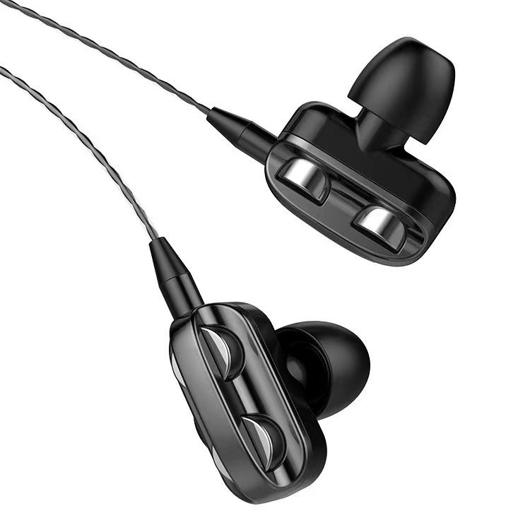 Wired Earphones Four Core Dual Dynamic In Ear Wired Earphones Type-C Suitable For Apple Android Huawei OPPO Xiaomi Vivo Phones