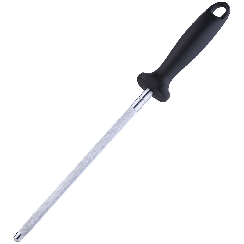 Knife Sharpener Rod,Carbon Steel Professional Knife Sharpening Steel, Knife Sharpener with Hanging Holes 