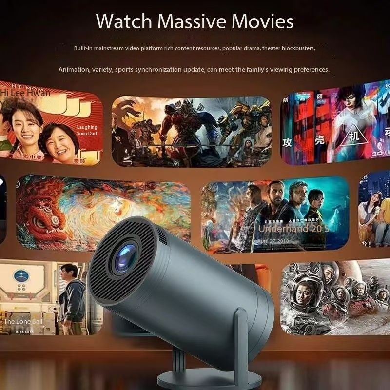 Mini Projector,Smart Projector,4K Projector with Wifi 6 and Bluetooth 5,Portable Projector with Android 11, Automatic Keystone Correction,180 Degree,130 Inch Display