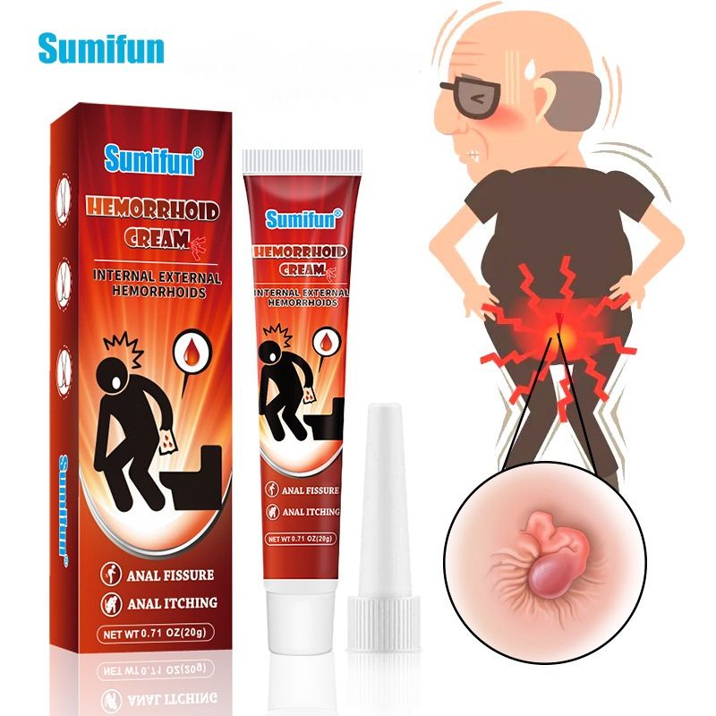 Sumifun Hemorrhoid Care Cream, Natural Herbal Piles Ointment, External & Internal Hemorrhoid Treatment with Applicator, Soothes Pain, Itching, Swelling & Anal Fissure
