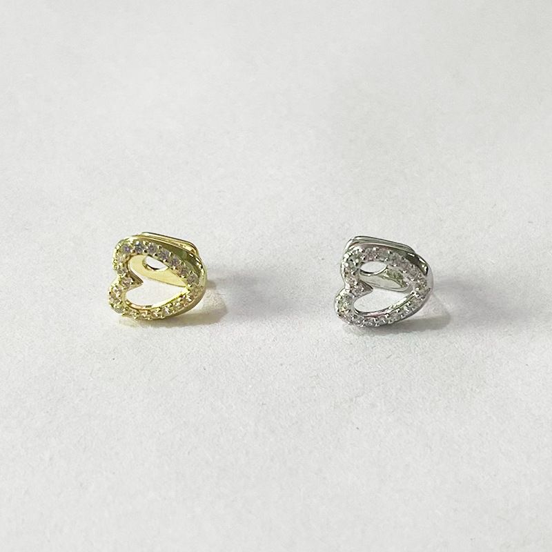 Gold and Silver Heart Grillz with Diamonds Gold teeth Silver teeth Gold grillz Silver grillz Hip-hop grillz