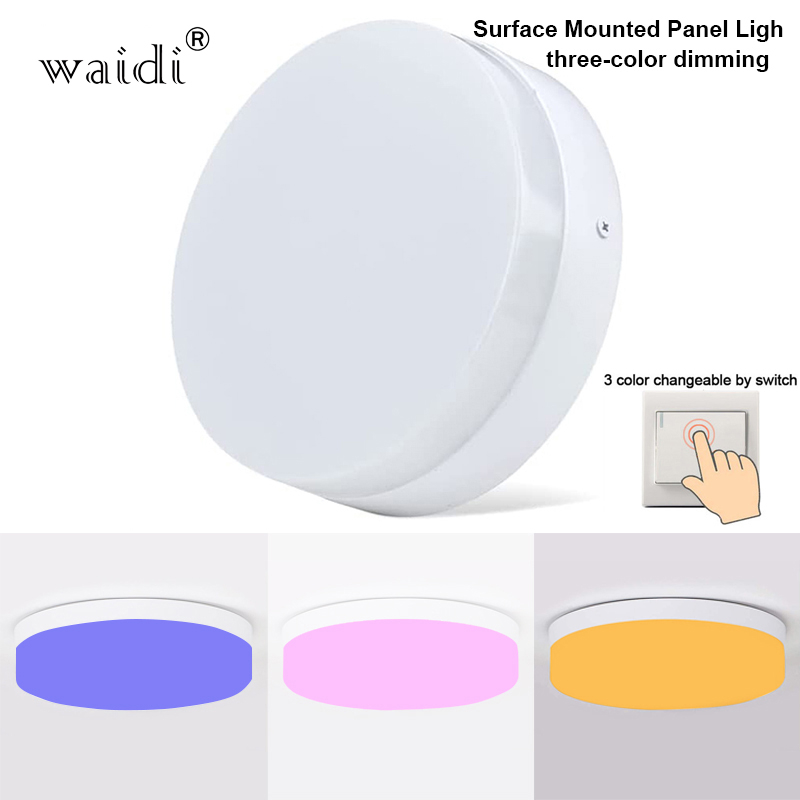 Glory lights 18W 24W 36W Triple Dimmable LED Surface Mount Panel Light, LED Ceiling Light Closet Ceiling Fixture for Laundry Room, Hallway, Bedroom, Basement, Kitchen Modern Round Lighting Fixture
