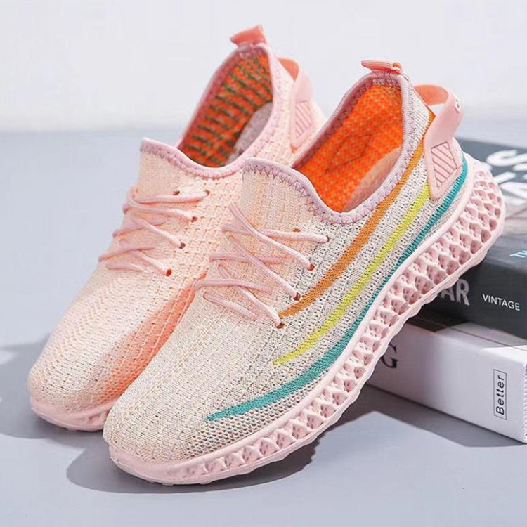 Hot sale Shoes Women's Shoes Flying Knitting Sports Shoes Fashion Casual Mesh Lightweight Women's Coconut Shoes