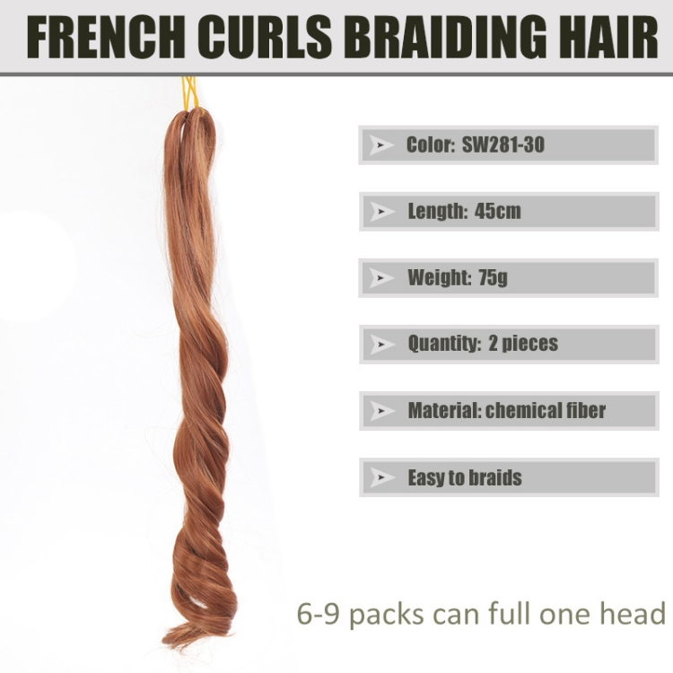Wigs female French Curly hair Crochet needle weave Hair 2-piece set Curly hair Braid cauda equina big roll cauda equina CRRSHOP women beauty care hair dressing wig