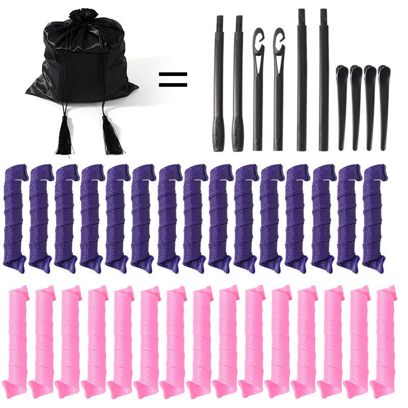 40 Pcs Magic Hair Curlers Curls Styling Kit, DIY No Heat Hair Curlers for Extra Long Hair with Styling Hooks and Gift Bag