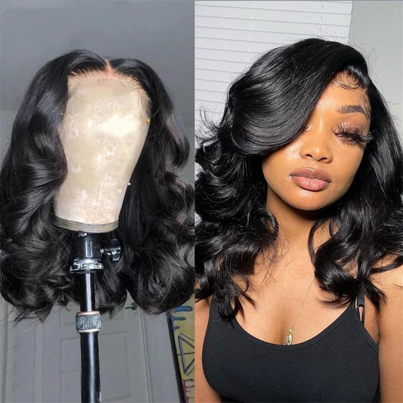 K38 Lace Front Wigs Pre Plucked Body Wave Wig Brazilian Virgin Hair Glueless Wigs Natural Color 18 Inch