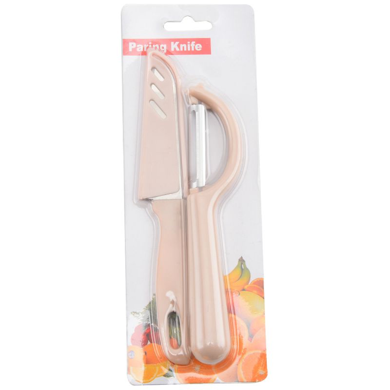 Paring knife kitchen fruit knife melon planer two-piece set cookingPink